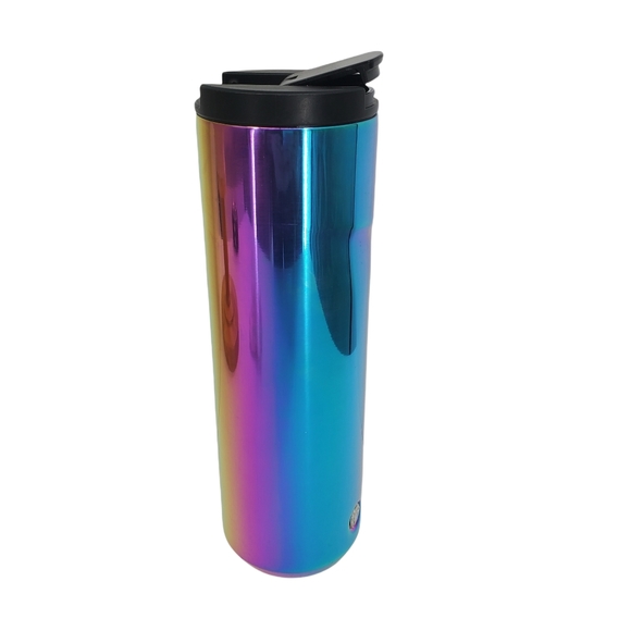 RARE Starbucks Iridescent Rainbow Stainless Steel Tumbler 16 oz with Lid Cup - Picture 4 of 8